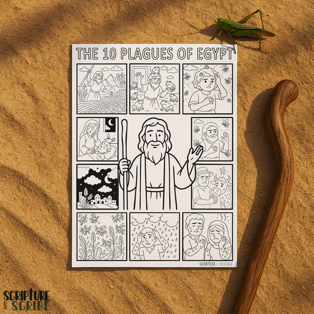 10 Plagues of Egypt Colouring Page Sunday School Activity Bible