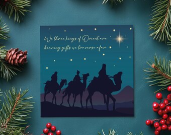 We Three Kings Christmas Card | Christian Christmas Card Single or Pack of 10 | Kraft Envelopes Included