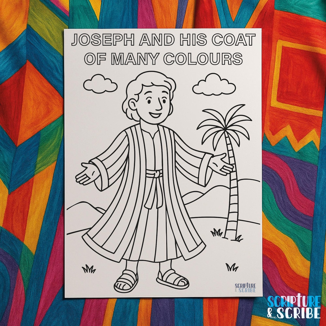 Joseph and His Coat of Many Colours – Bible Colouring Page for Kids ...