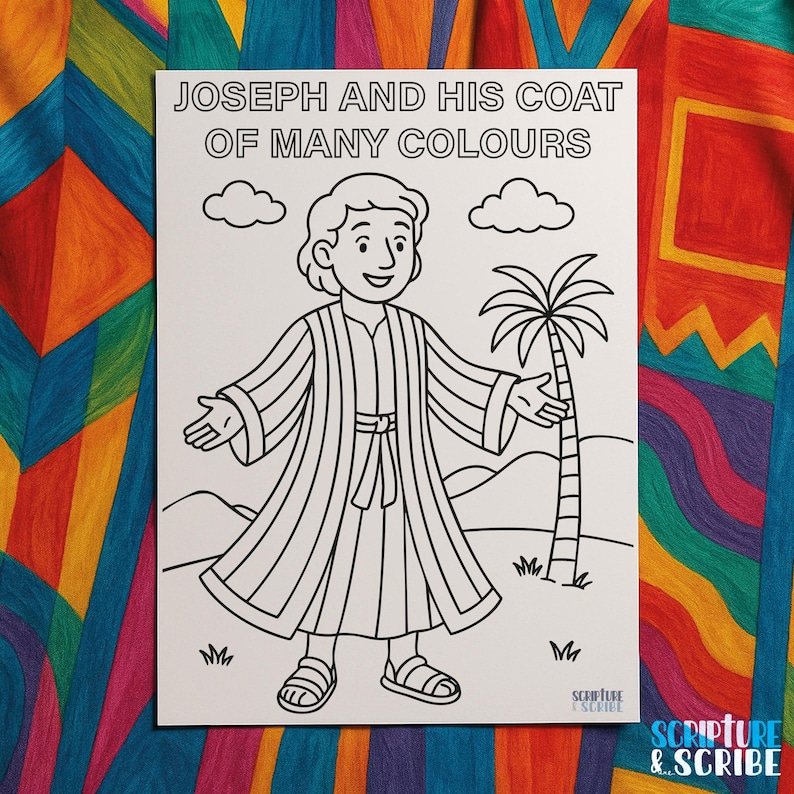 Joseph and His Coat of Many Colours – Bible Colouring Page for Kids ...