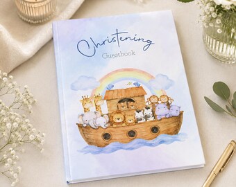 Christening Guestbook - Noah's Ark - A4 Size