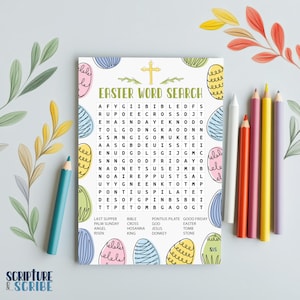 Easter Word Search Printable | Christian Activity for Kids, Bible Word Puzzle PDF, Sunday School Game, Kids Activities, Kids Craft