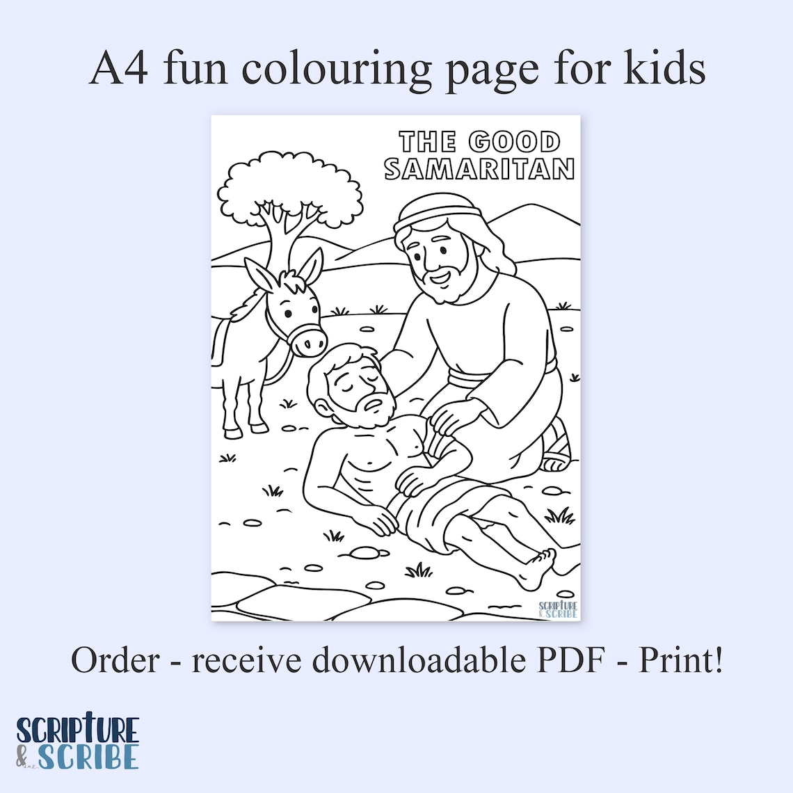 Good Samaritan Colouring Page | Bible Story Printable for Kids | Jesus ...