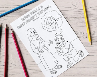 Jesus Healing Miracle Coloring Page: Bible Story Activity for Kids (Printable Download