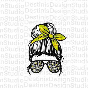 Softball messy bun png