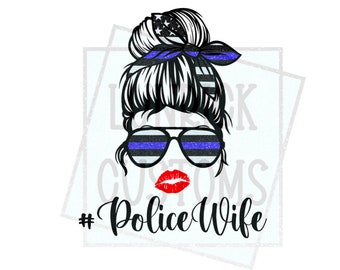 Police Wife Messy Bun PNG