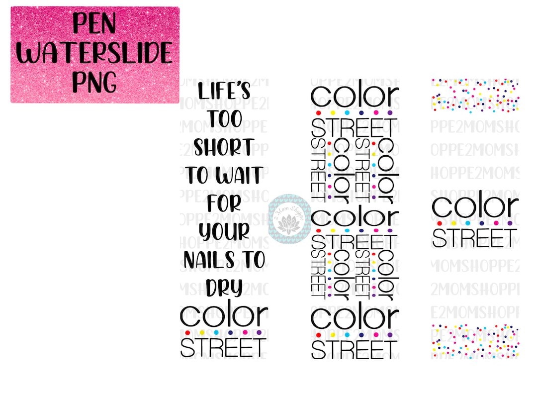Color Street Pen Waterslide Template - Etsy