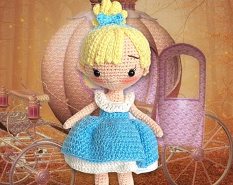 Inspired Cinderella handmade crochet doll