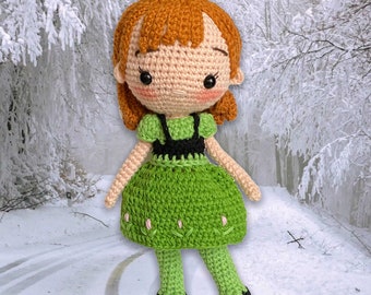 Inspired Anna, handmade crochet doll
