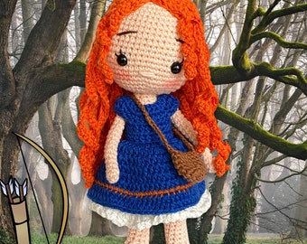 Merida, brave inspired handmade crochet doll