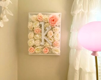 Quadro de flores com letras de strass