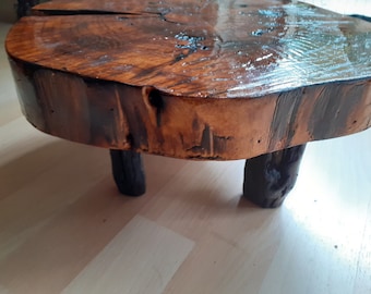 small flower table made from tree disc, decorative plant table, side table bar table table décorative pour plantes decorative plant table
