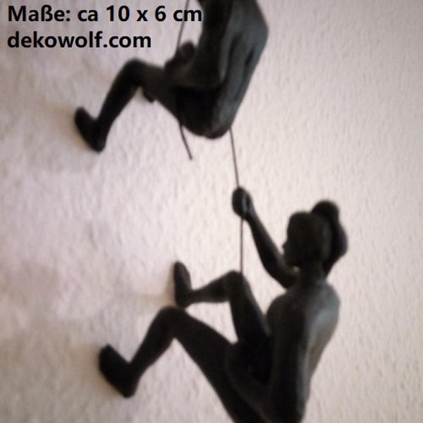 2 x mountaineering figures for wall, climbing man and climbing woman