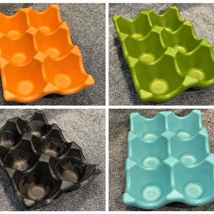 手作りジェスモナイト卵パック（カラフル） - 卵6個収納、キッチン収納、工業用、卵トレイ、卵ホルダー