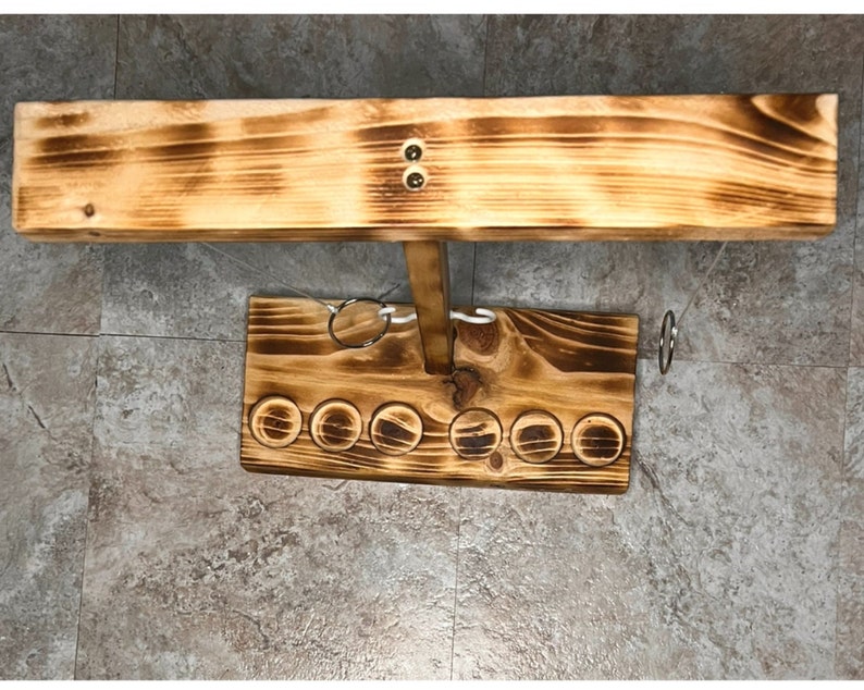 Pine Burned Hook & Ring Toss Drinking Game With Shot Glass Etsy