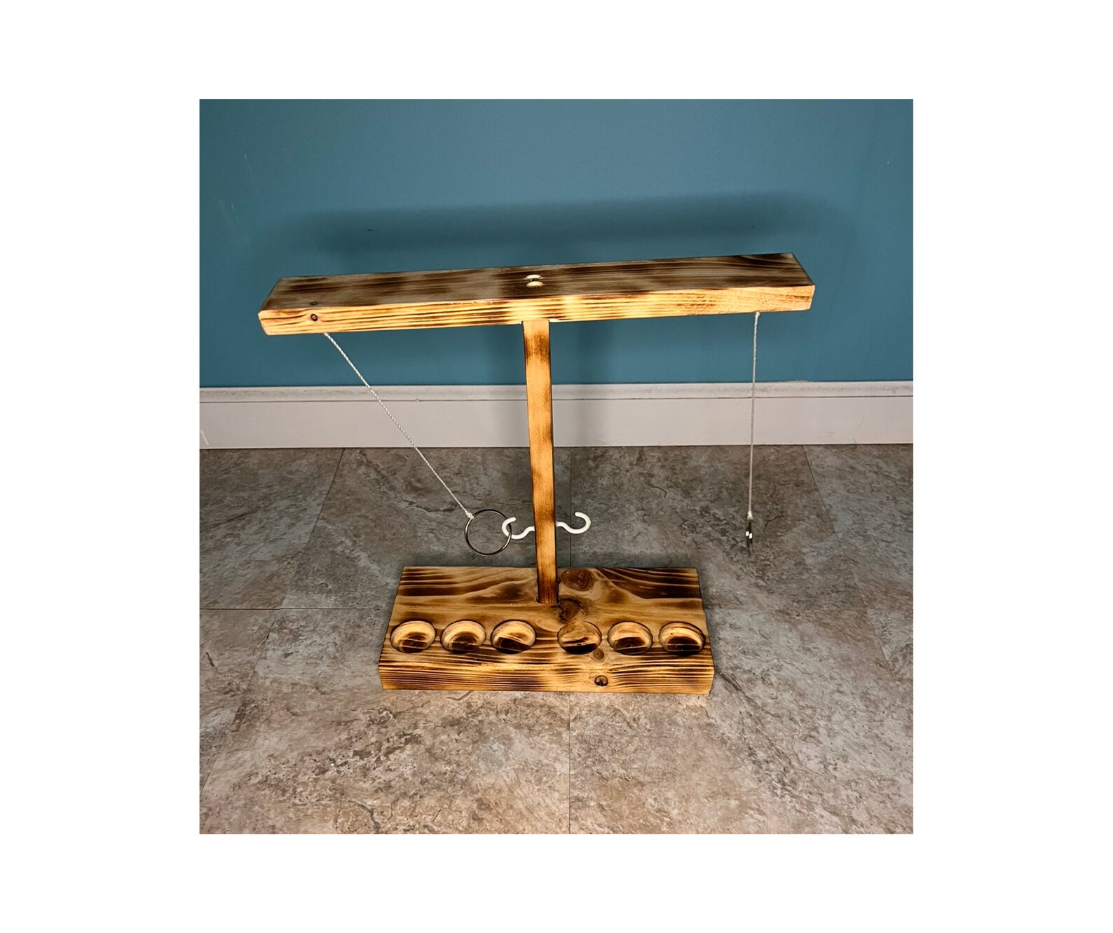 Pine Burned Hook & Ring Toss Drinking Game With Shot Glass Etsy