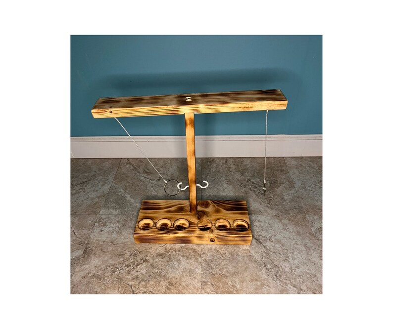 Pine Burned Hook & Ring Toss Drinking Game With Shot Glass Etsy