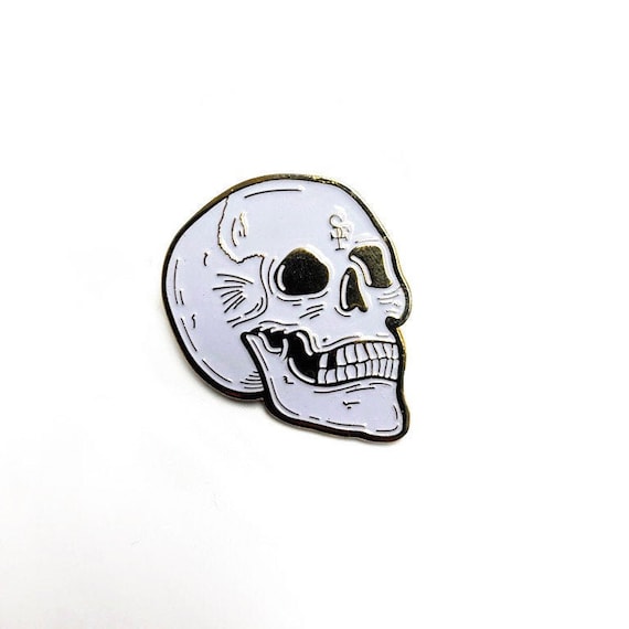 Scissor Skull Enamel Pin | Gold Tooth