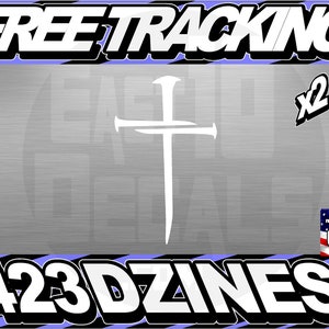 Cross with Nails  5'' Vinyl Car Sticker Decal Buy 1 get 1 FREE