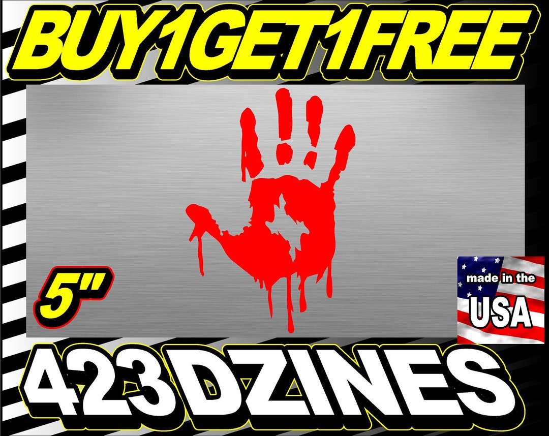 Zombie Bloody Walking Dead Decal - 4x5 Inch Weatherproof Vinyl Sticker