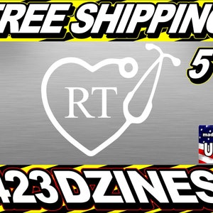 Respiratory Therapist Stethoscope RT 5'' Vinyl window decal buy 1 get 1 free