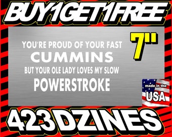 Diesel Truck Decal: Cummins vs Powerstroke - 7" Vinyl Sticker