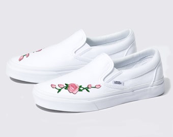 vans slip ons with roses