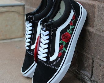 vans old skool roses rouges