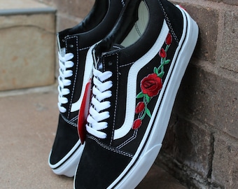 vans with red roses