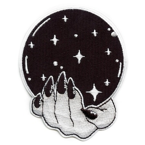 Crystal Ball Patch Dark Witch Embroidered Iron On EA5