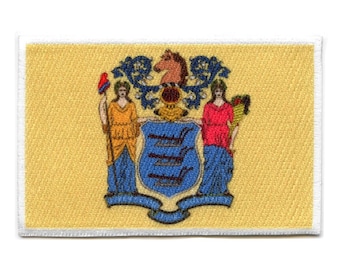 New Jersey Patch State Flag Embroidered Iron On AH5
