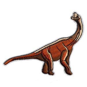 Brachiosaurus Brown Patch Long Neck Dinosaur Embroidered Iron On AA1