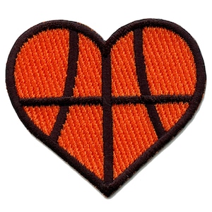 Basketball Heart Patch Sport Love Embroidered Iron On AF6