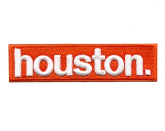 Houston Texas Puff Patch Orange White Logo Embroidered Iron On CG8