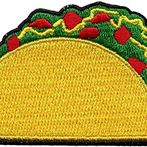 Parche clásico de taco con icono de emoticono de comida bordado con plancha AE6