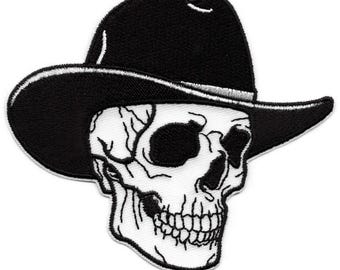 Skeleton Cowboy Skull Patch Western Bones Rodeo Embroidered Iron on EE5 ...