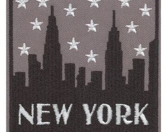 New York Skyline With Stars Iron On Patch AG6
