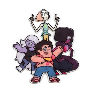 Steven Universe Crystal Gems Group Patch Cartoon Network Animation Embroidered Iron On BD6