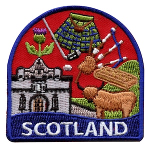 Scotland Travel Patch United Kingdom Europe Badge Embroidered Iron On AE4