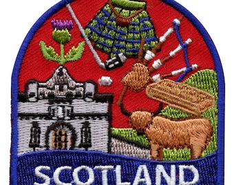 Scotland Travel Patch United Kingdom Europe Badge Embroidered Iron On AE4