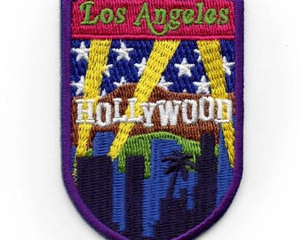 Los Angeles Hollywood California City Tourist Patch World Travel Badge Embroidered Iron On AB6