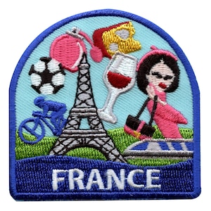 France Travel Patch Europe Badge Embroidered Iron On AE4