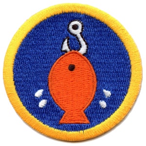Fishing Badge Survival Scout Sash Patch Iron On Embroidered CE4