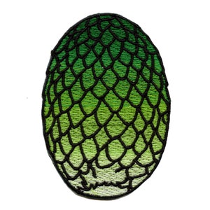 Green Dragon Egg Patch Hatch Baby Scaled Embroidered Iron On BC5