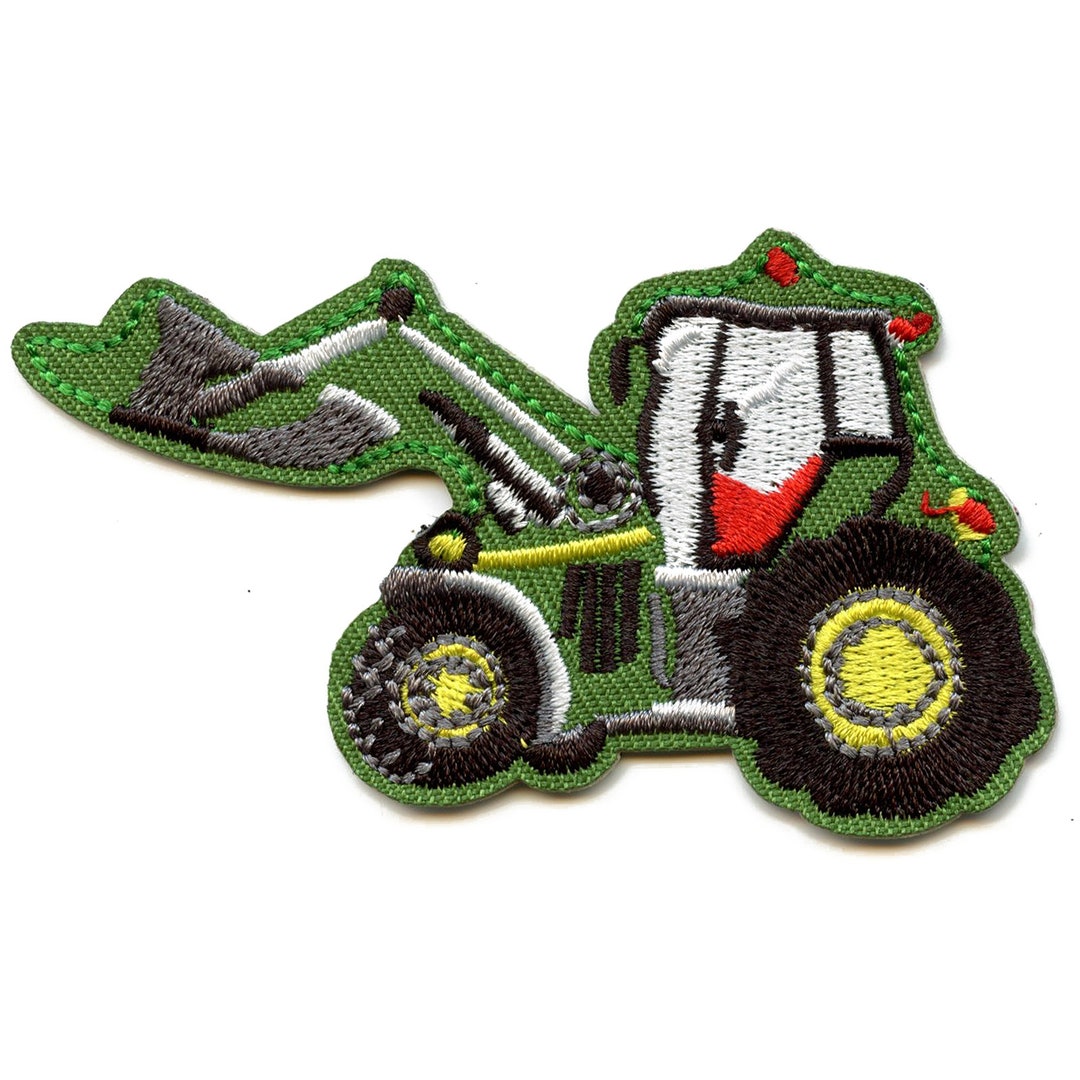Green Excavator Truck Patch Backhoe Emoji Embroidered Iron on Etsy