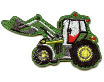 Toppa per camion escavatore verde, emoticon, icona ricamata con ferro da stiro AE5