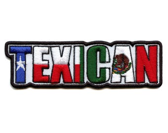 Texican Slang Script Patch Hispanic Culture City Embroidered Iron On BH2