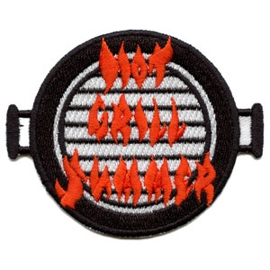 Hot Grill Summer Patch Food Fun Dad Embroidered Iron On CF6