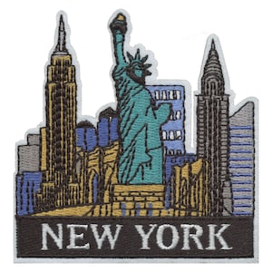 New York Skyline Die Cut Iron On Patch AG6
