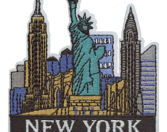 New York Skyline Die Cut Iron On Patch AG6